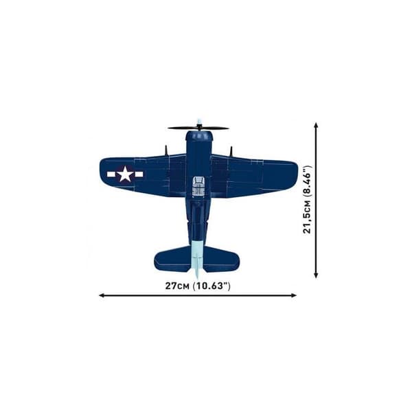 Modell - COBI - Grumman F6F Hellcat - 235 delar - Blå, Vit, Marinblå - Att montera själv Blå, Vit, Mörkblå