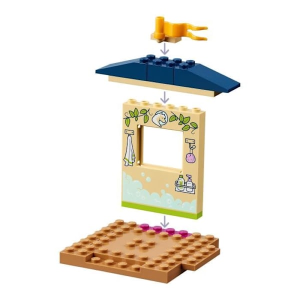 LEGO® 41696 Friends Pony Grooming Stall, Leksak med häst för barn från 4 år och uppåt, Inkluderar husdjur Röd