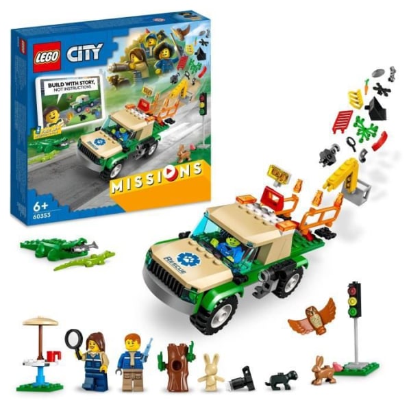 LEGO® City 60353 Räddningsuppdrag för vilda djur, interaktiv byggleksak