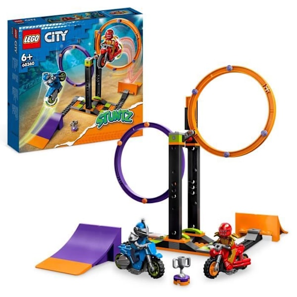 LEGO® City Stuntz 60360 Stunt Challenge: Roterende cirkler, motorcykellegetøj til 1 eller 2 spillere Flerfärgad