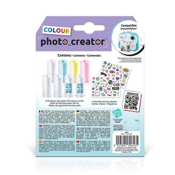 Canal Toys - Instant Camera - Refill Kit med specialfärgade papper - CLK 016 Vit blå