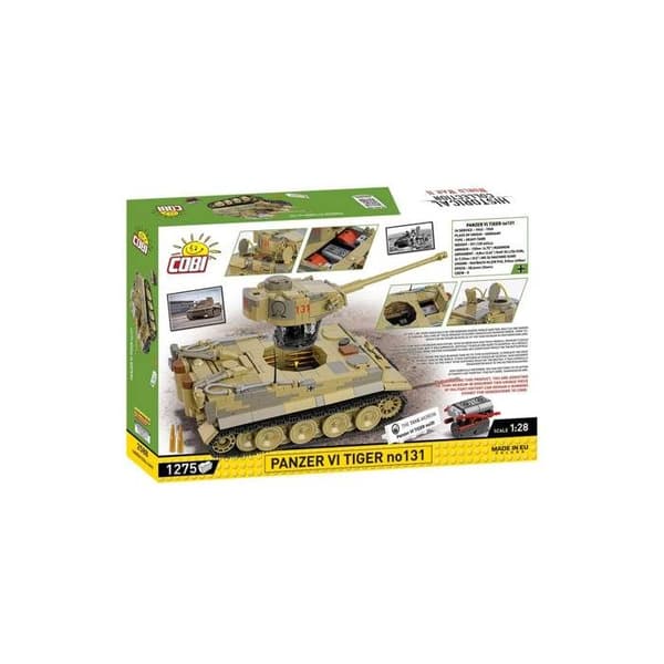 Model - COBI - Panzer VI Tiger I no '131' - 258 dele - Saml selv - Grå/Grøn Grågrön
