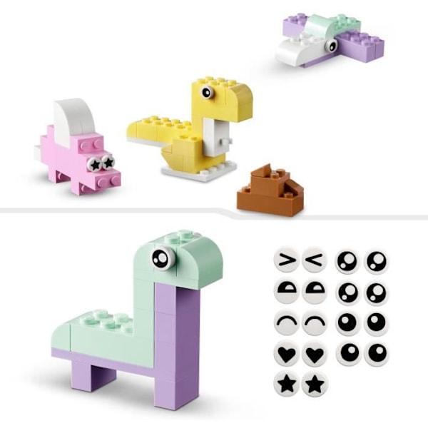 LEGO® Classic 11028 Pastel kreativ sjov, klodslegetøj med dinosaur og kat, gave Flerfärgad