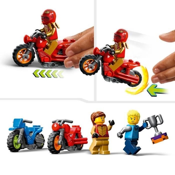 LEGO® City Stuntz 60360 Stuntutmaning: Spinnande cirklar, motorcykelleksak för 1 eller 2 spelare Flerfärgad