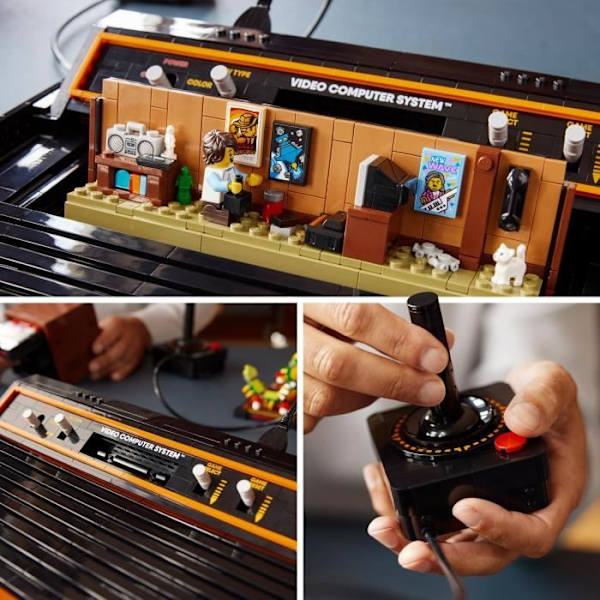 LEGO Icons 10306 Atari 2600, bygbart modelsæt, videolegetøjskonsol, til voksne svart och brun