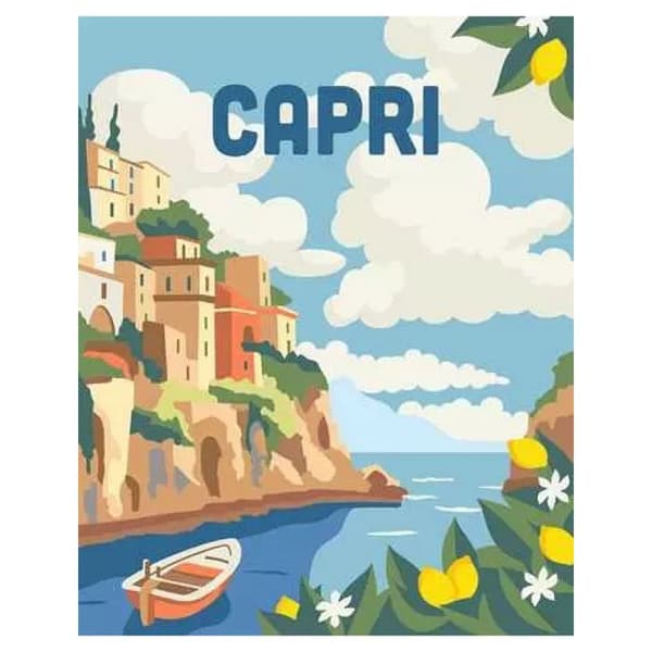 Måla efter nummer - RAVENSBURGER - CreArt 24x30 cm - Vuxen - Capri - Akrylfärg Blå // Gul