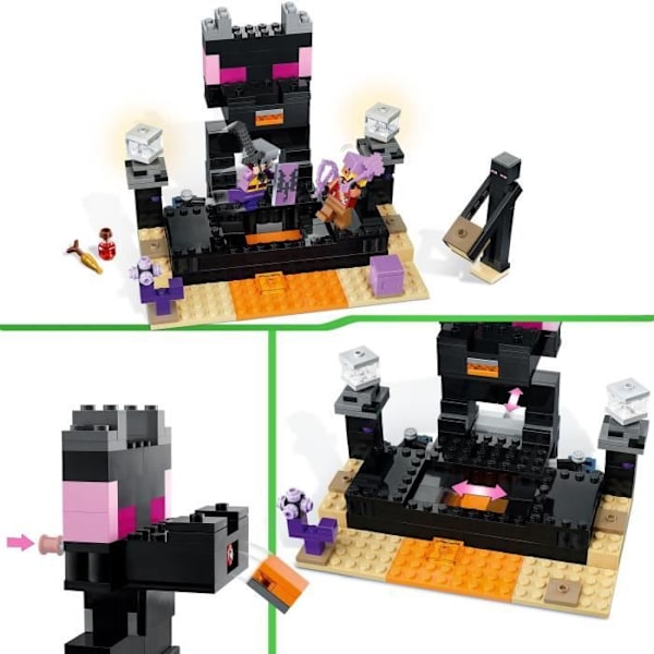 LEGO Minecraft 21242 The End Arena, lelu laavalla, Ender Dragon ja Endermanin minihahmo Flerfärgad