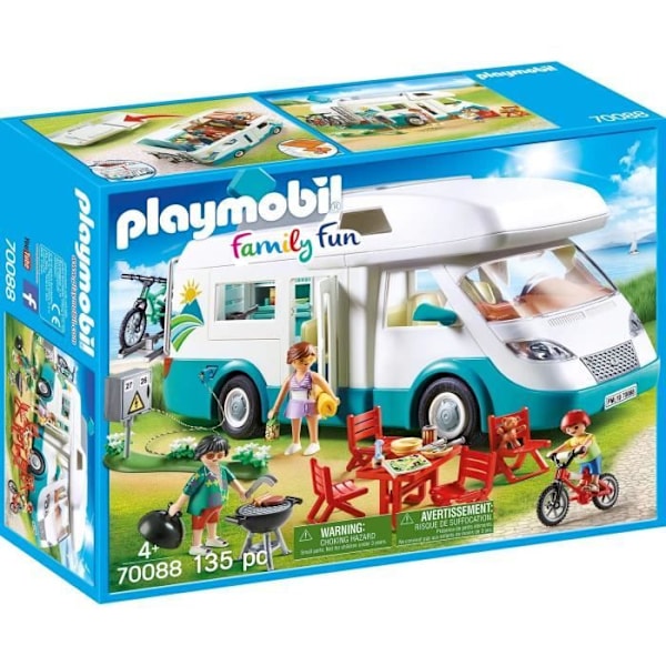 Playmobil 70088 Retkeilyauto ja Perhe, Perhehauskuus, 135 osaa, Leirintäalue Gul