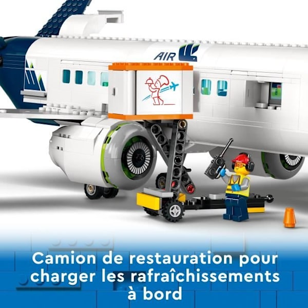 LEGO® City 60367 Flygplansleksak med flygbuss, bogserbåt, bagagebil och 9 minifigurer Flerfärgad