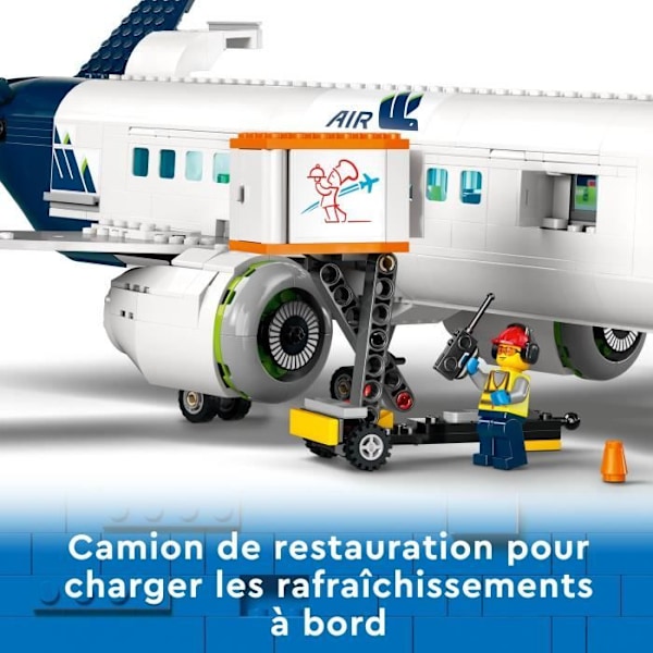 LEGO® City 60367 passagerflylegetøj med lufthavnsbus, slæbebåd, bagagevogn og 9 minifigurer Flerfärgad