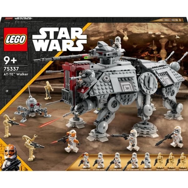 LEGO 75337 Star Wars The Walker AT-TE, Toy, Minifigures Battle Droids, Clone Trooper, Revenge of the Sith, Barn från 9 år Grå