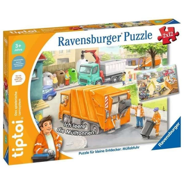 Puzzle - TIPTOI - Ravensburger - 12 dele - Til børn fra 3 år - Tema køretøjer