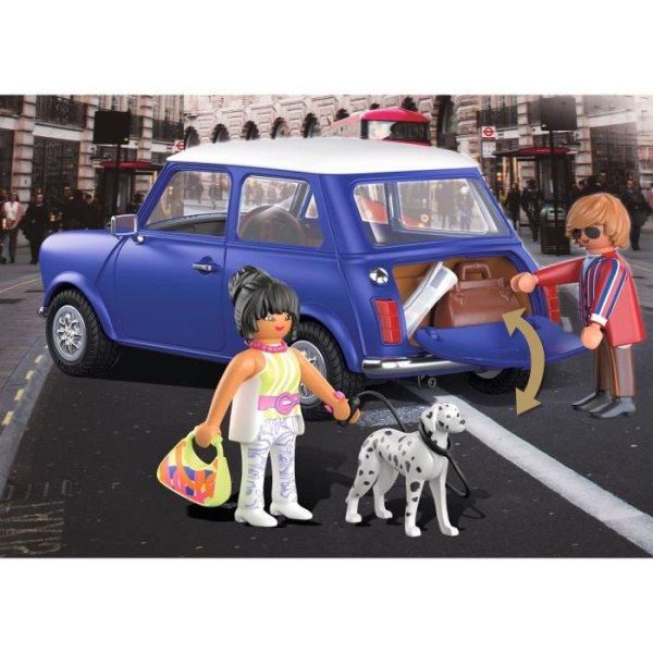 PLAYMOBIL - 70921 - Mini Cooper - Klassiska bilar med avtagbart tak och ljuseffekter