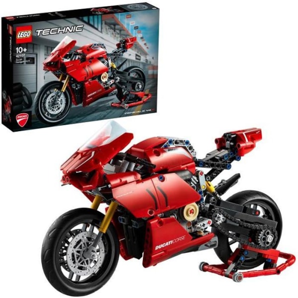 LEGO® Technic 42107 Ducati Panigale V4 R, Moto GP Model Kit, Ducati Motorcykelbyggd, Motorcykelleksak, Barn från 10 år och uppåt