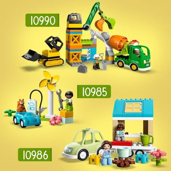 LEGO DUPLO My Town 10990 rakennustyömaa, lelunosturi, puskutraktori ja betonisekoitin Flerfärgad