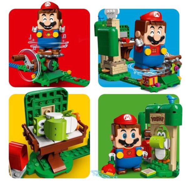 LEGO 71406 Super Mario Expansionsset Yoshis presenthus, Super Mario-leksak, minifigur, med karusell, barn 6 år