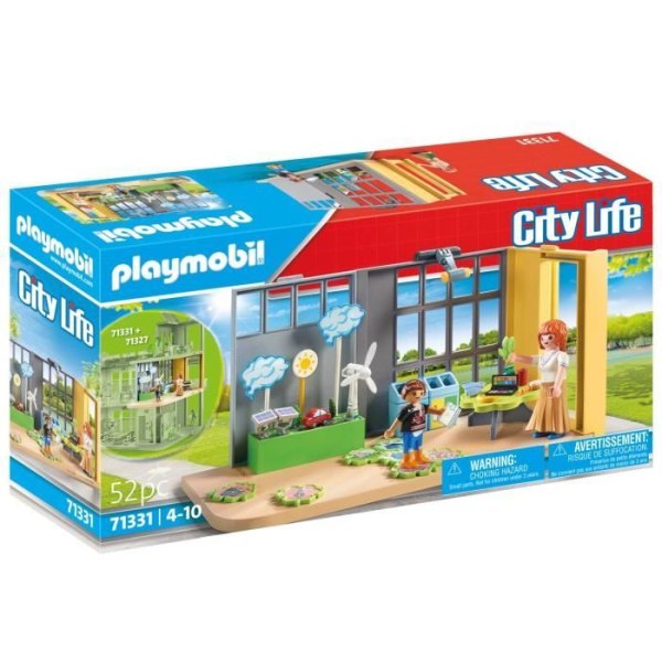 PLAYMOBIL - Ekologian koulutuskurssi - Kaupunkielämä - Koulu - 52 kpl Flerfärgad