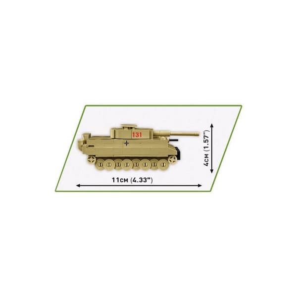 Maquette - COBI - TIGER I 131 - 500 bitar - Plast - Självmontering Grågrön