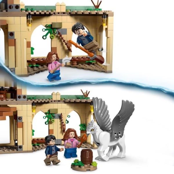 LEGO® 76401 Harry Potter Tylypahkan sisäpiha: Siriuksen pelastus, lelu ja hippogriffi-minihahmo linnalinnoituksen ja luudan kanssa Flerfärgad