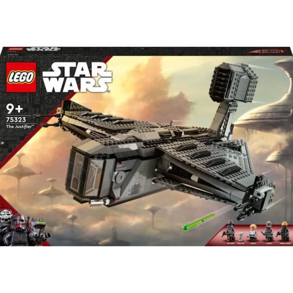 LEGO 75323 Star Wars The Justifier, Rumskibslegetøj, med Droid-minifigur, 4 minifigurer, The Bad Batch, Børn i alderen 9 Flerfärgad