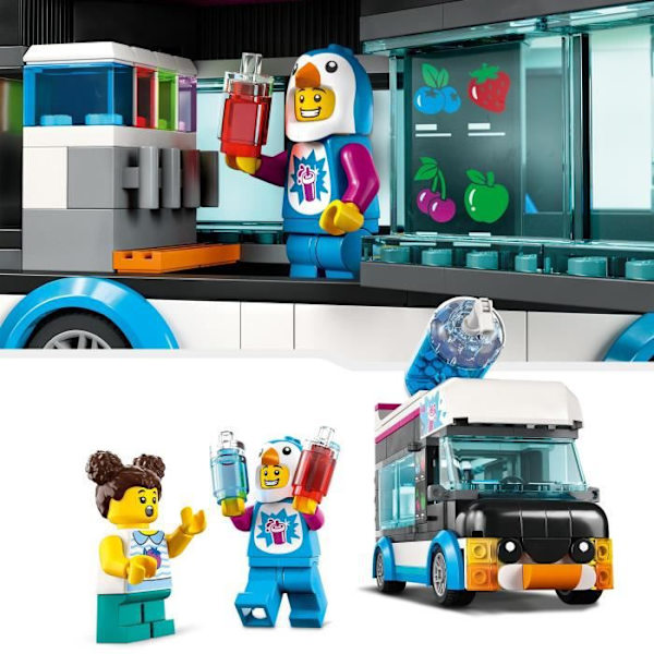 LEGO® City 60384 Penguin's Slush Truck, lastbillegetøj til børn i alderen 5, med minifigurer Flerfärgad