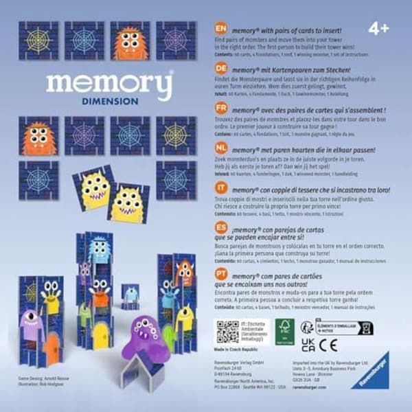 Bordspil - RAVENSBURGER - Ravensburger 22467 - Mémory Dimension - 2 til 4 spillere - Fra 4 år Flerfärgad