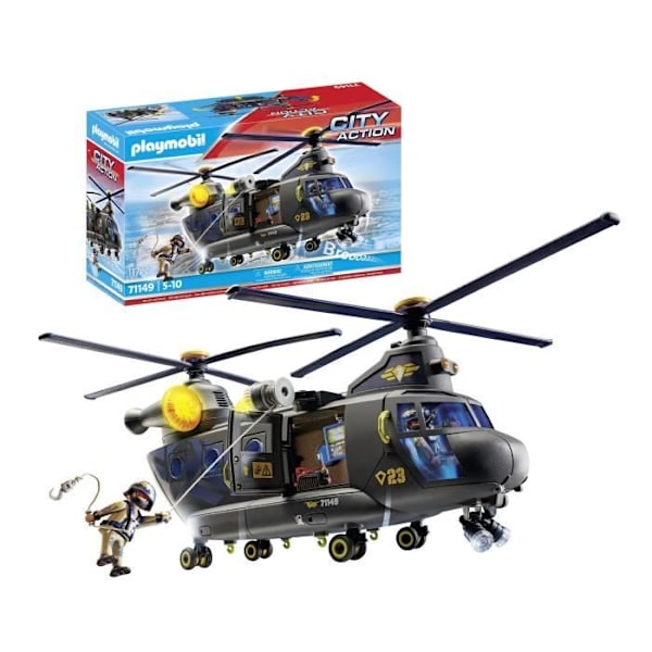PLAYMOBIL 71149 Erikoisjoukkojen kuljetushelikopteri, poliisit, kaupunkitoiminta, eliittiyksikkö, 117 kappaletta, 5-vuotiaat ja sitä vanhemmat Flerfärgad