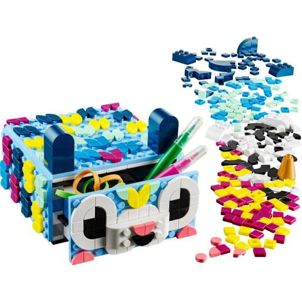 LEGO® DOTS 41805 Den kreative dyreskuffe, mosaiksæt, opbevaringsboks, kreative hobbyer