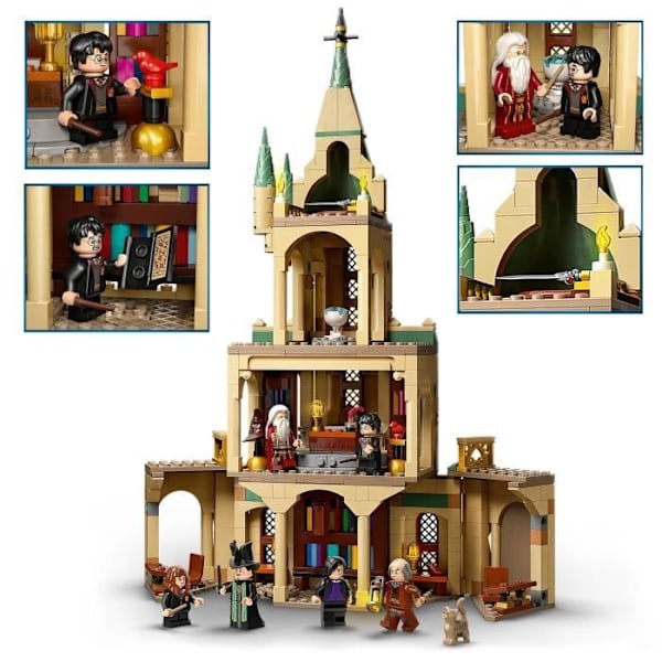 LEGO 76402 Harry Potter Tylypahka: Dumbledoren toimisto, linnalelu, lajitteluhattu ja gryffindormiekka, lapset 8 vuotta Flerfärgad