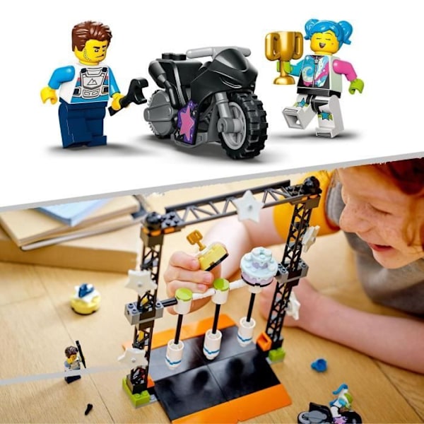 LEGO® 60341 City Stuntz Stuntutmaningen: Pendlar, stuntcykeläventyrsmotorcykelleksak för flickor och pojkar från 5 år och uppåt Flerfärgad