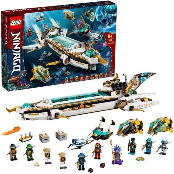 LEGO® 71756 NINJAGO® Hydro Bounty – sukellusvene Kai- ja Nya-minihahmoilla, Ninja-lelu 9-vuotiaille ja sitä vanhemmille lapsille Flerfärgad