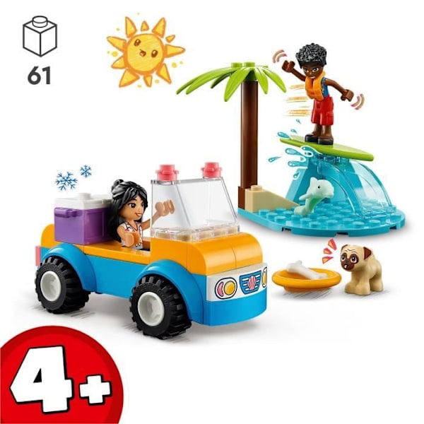LEGO® Friends 41725 Beach Buggy Day, lelu auton kanssa, surffailu ja mininukkeja Flerfärgad