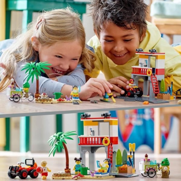 LEGO® 60328 City Førstehjælpsstation på stranden, byggelegetøj, quad og vejplade, gave til børn +5 år Flerfärgad