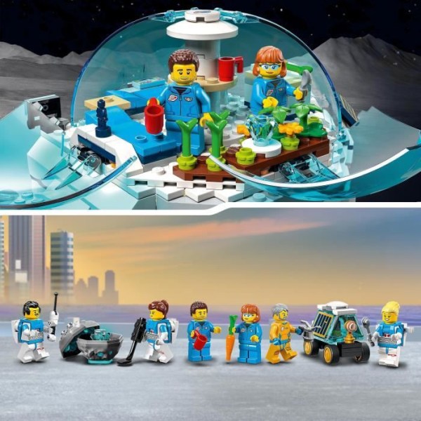 LEGO 60350 City The Lunar Research Base, Space Toy, med drönare, rover, buggy och astronauter, pojkar och flickor från 7 år och uppåt