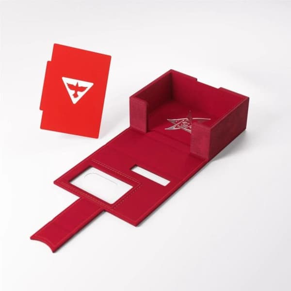 Kortspil - AC-DÉCO - Deck book Guardian - Rød - Velour - Opbevaring af kort til Horror i Arkham Röd