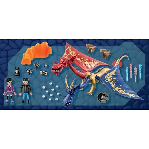 PLAYMOBIL 71080 Dragerne WuWei & Jun, Legetøj til Børn, 2 figurer og tilbehør, Drager Nine Realms