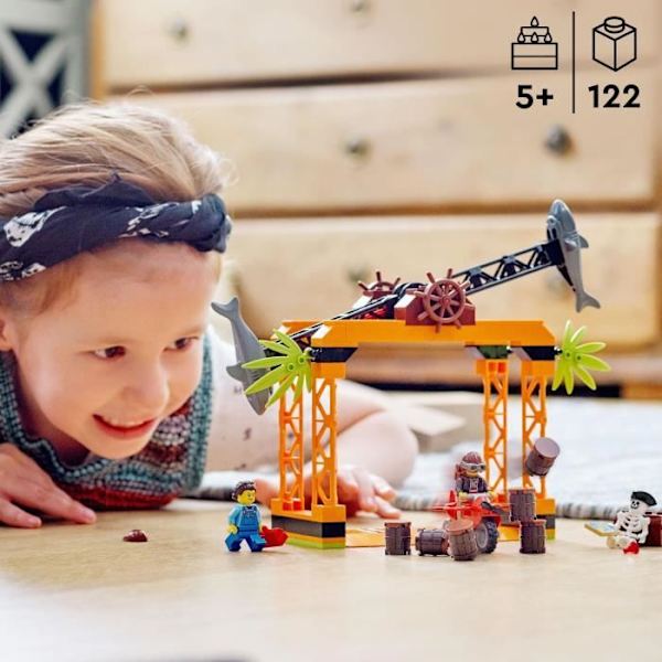 LEGO® 60342 City Stuntz Stunt Challenge: Shark Attack, Stunt Motorcykel Adventure Legetøj fra 5 år, gaveidé Flerfärgad