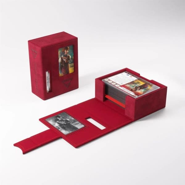 Kortspil - AC-DÉCO - Deck book Guardian - Rød - Velour - Opbevaring af kort til Horror i Arkham Röd