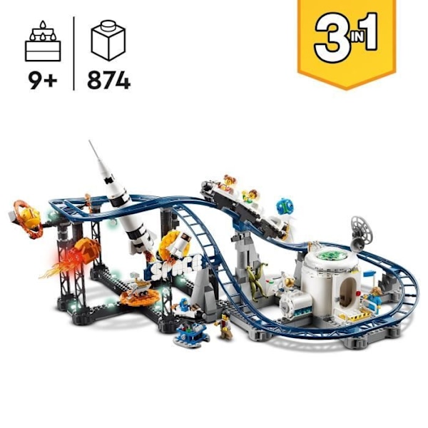 LEGO® Creator 31142 Rymdberg-och-dalbanaleksak med rymdraket, planeter och tegelstenar Flerfärgad