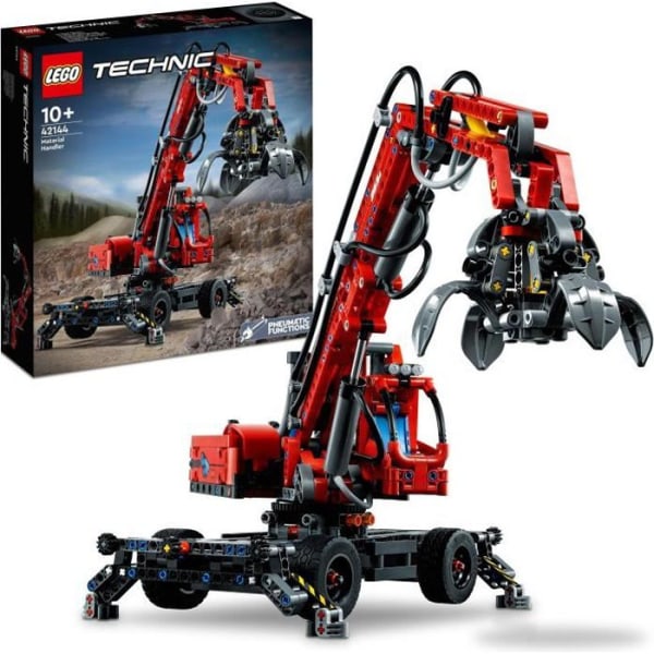 LEGO Technic 42144 Materialhanteringskranen – pedagogisk byggleksak för barn från 10 år och uppåt