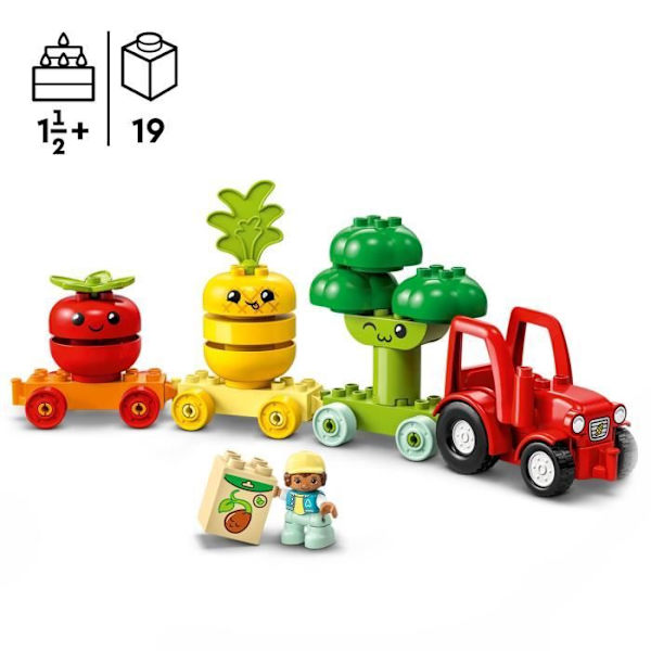 LEGO® DUPLO Min første 10982 frugt- og grønttraktor, stable- og sorteringslegetøj Flerfärgad