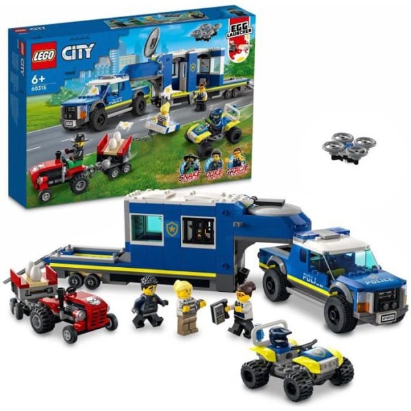 LEGO 60315 City Police Mobile Command Truck, polisminifigurer, traktorleksak, pojkar och flickor från 6 år och uppåt