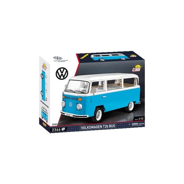 Byggset - COBI - Volkswagen T2b Buss - Skala 1:12 - 2366 bitar - Blå Blå
