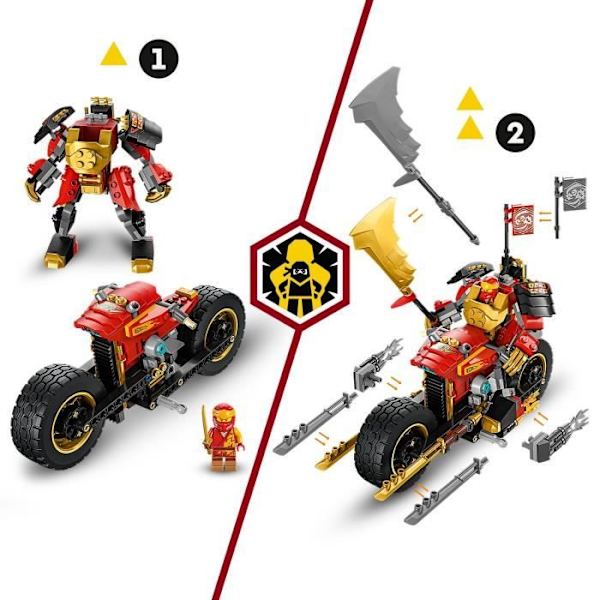 LEGO® NINJAGO 71783 Kain robottimoottoripyörä – Evolution, Ninja-lelu, Robottihahmo Vit