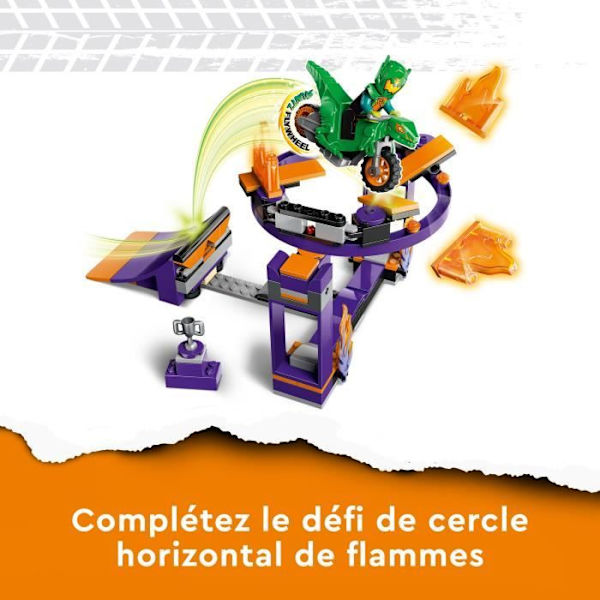 LEGO® City Stuntz 60359 Stuntutmaning: Springbräda, 2-i-1 leksak med dinosauriemotorcykel Flerfärgad
