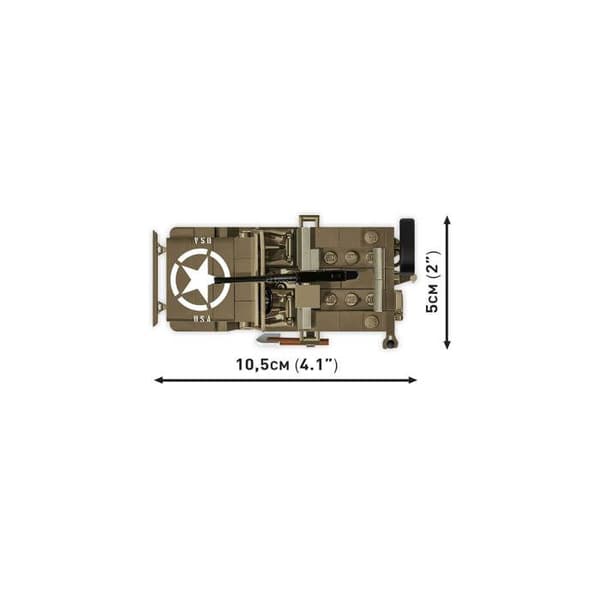 Rakennusleikki - COBI - Willys MB & Trailer - 200 osaa - 2 figuuria - Ruskea brun