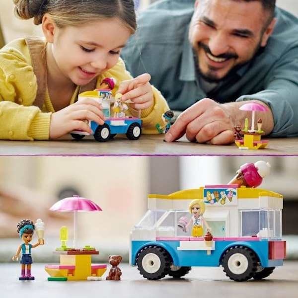 LEGO® 41715 Friends -jäätelöauto, rakennettava lelu koirahahmoilla, ajoneuvo ja kojelauta sekä Andrea-mininuket, 4-vuotiaat ja sitä vanhemmat Flerfärgad