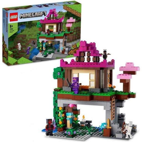 LEGO 21183 Minecraft träningsläger, leksak med ninja-minifigurer, skelett, med hus, present för pojkar och flickor från 8 år och uppåt Flerfärgad