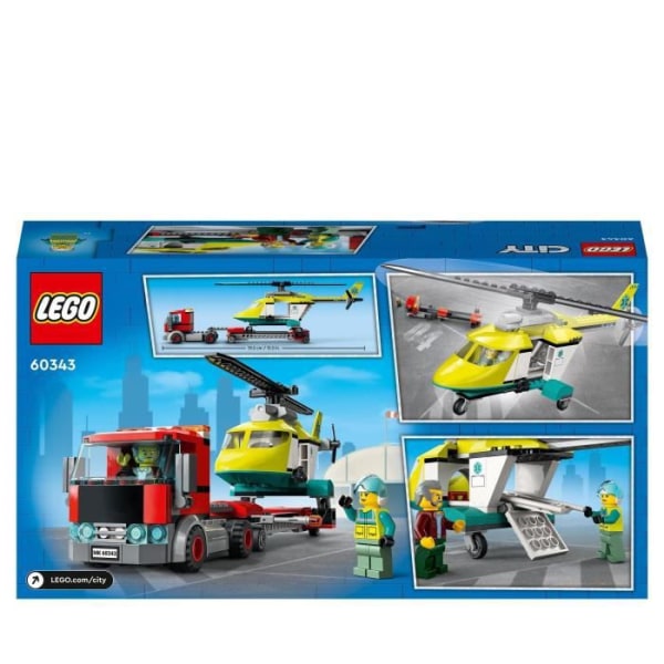 LEGO® 60343 City Great Vehicles Rescue Helikopter Transport Lastbil Leksakspresent för barn från 5 år och uppåt