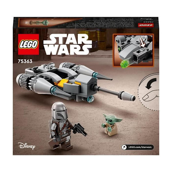 LEGO® Star Wars 75363 Mandalorian N-1 Fighter Microfighter, Boba Fettin kirja -lelu Yoda-vauvahahmolla Vit